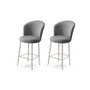 Hanah Home Juego 2 Taburetes de Bar Crema y Cromo Metal